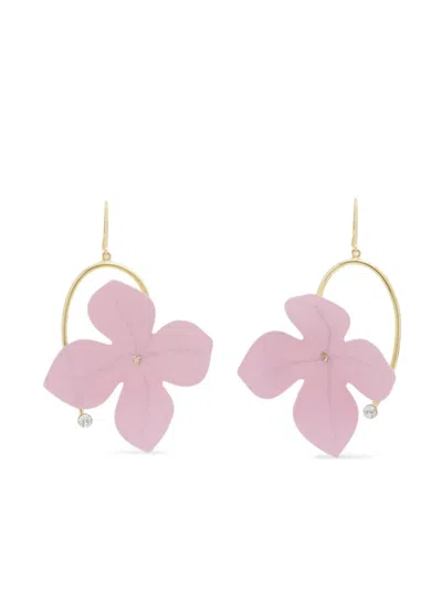 Marni Rhinestone-flower Pendant Earrings In Pink