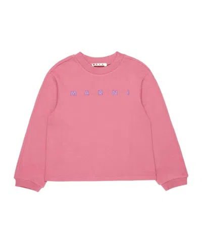 Marni Babies' Rhinestone-logo Sweater In Pink