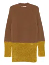 Marni Ribbed Colour-block Sweater In Brown