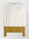 Marni Relaxed Fit Roundneck Knit Sweater With Ribbed Texture In Neutral