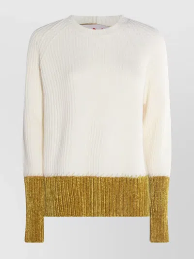MARNI RIBBED CREWNECK KNITWEAR CONTRAST HEM