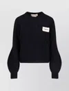Marni Womens 00n99 Branded-patch Knitted Cashmere Jumper