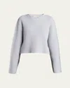 Marni Ribbed Felted Wool Sweater In Lightblue