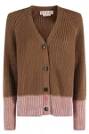 Marni Cardigan With "color Block" Pattern In Brown