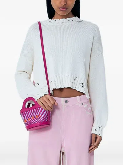 Marni Ribbed-knit Sweater In White