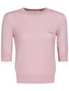 Marni Ribbed Knit Top With Fitted Silhouette
