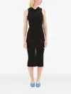Marni Embroidered Ribbed-knit Midi Dress In Black