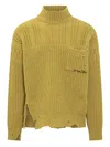 Marni Mustard Virgin Wool Turtleneck Sweater In Yellow