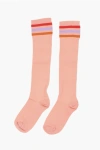 Marni Ribbed Nylon Long Socks With Contrasting Details