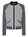 Marni Grey Wool Cardigan With Bomber Neck In Gray