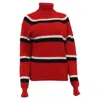 Marni Ribbed Striped Sweater In Red Virgin Wool In Red