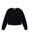 Marni Pullover Cropped In Misto Lana Con Rotture In Black