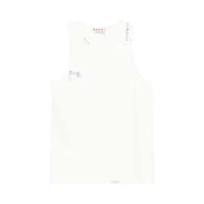 Pre-owned Marni Ribbed Tank Top 'lily White' | Men's Size 48