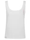 Marni Ribbed Texture White Tanks With Scoop Neckline