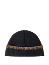 Marni Ribbed Trim Beanie In Black