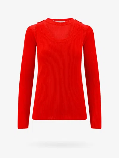 Marni Ribbed Viscose Top In Red