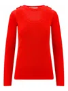 Marni Ribbed Viscose Top With Buttonholes In Rojo