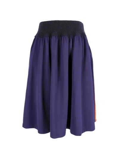 Pre-owned Marni Ribbed-waistband Mini Skirt In Purple