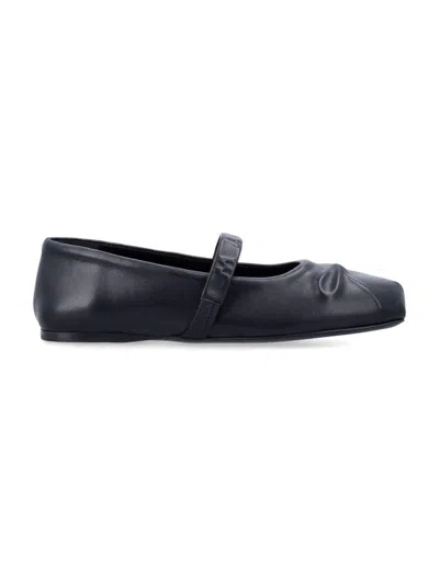 Marni Ribbon Embossed Ballerina In Blue