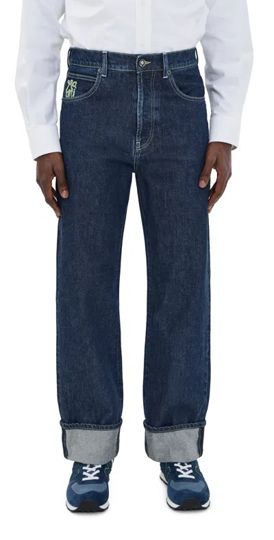 Marni Trousers Rolled Cuffs Belt Loops Pockets In Blue