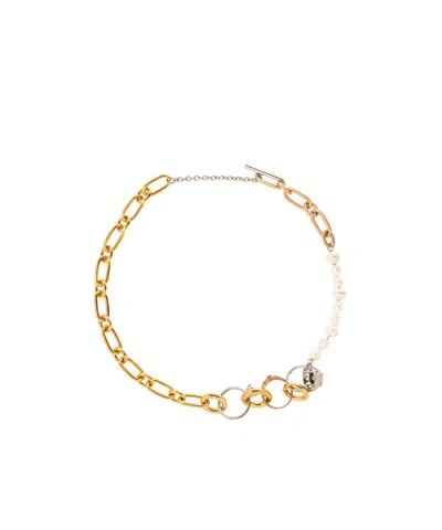 Marni Ring-embellished Chain Necklace In Yellow