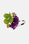Marni Metal Flower Ring In Multi