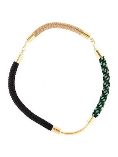 Pre-owned Marni Rope Contrasting Panel Necklace, 28"