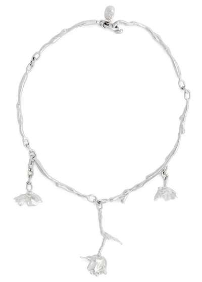 Marni Rose Bud Necklace In Silver