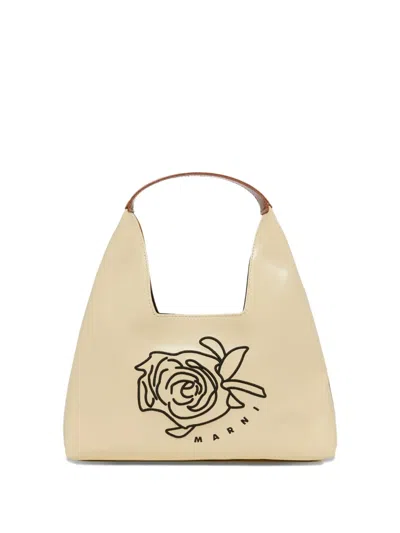 Marni Kids' Rose Diamond Shoulder Bag In Neutral
