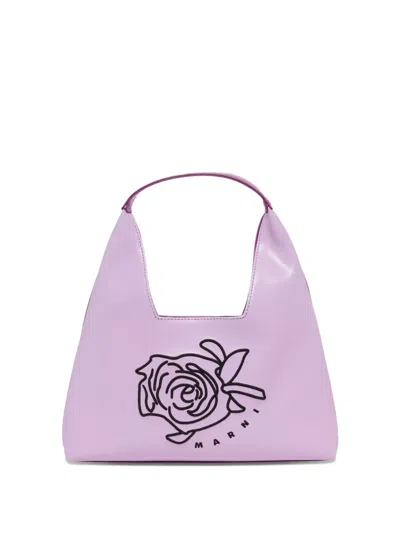 Marni Rose Diamond Shoulder Bag In Purple