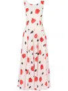 Marni Midikleid Mit Rosen-print In Weiss