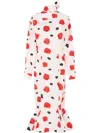 Marni Rose-print Midi Dress In White