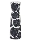 Marni Cybele Print Cotton Poplin A-line Dress In White