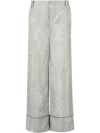 Marni Trousers With Aurora Print In Green