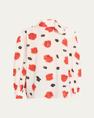 Marni Balloon Top With Long Raglan Sleeves Lily White