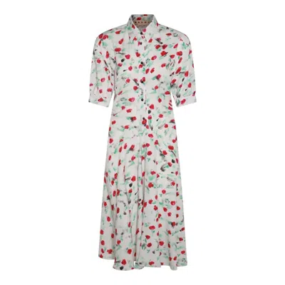 MARNI ROSE PRINT SHIRT DRESS