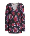 Marni Camicia Lunga Spinning Roses In Black