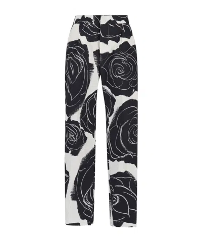 MARNI ROSE-PRINT TROUSERS