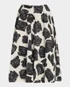 Marni Rose-printed Flare Midi Skirt In Multi