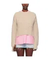 Marni Beige Mouliné Sweater In Pink