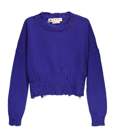 Marni Round Neck Sweater In Blue
