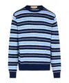 Marni Blue Virgin Wool Blend Sweatshirt Men In Blue