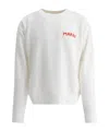Marni Cropped White Sweater With Bold Chest Patch In White