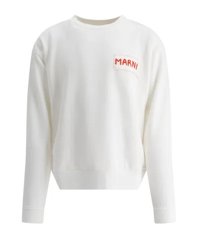 MARNI MARNI LOGO EMBROIDERED SWEATSHIRT