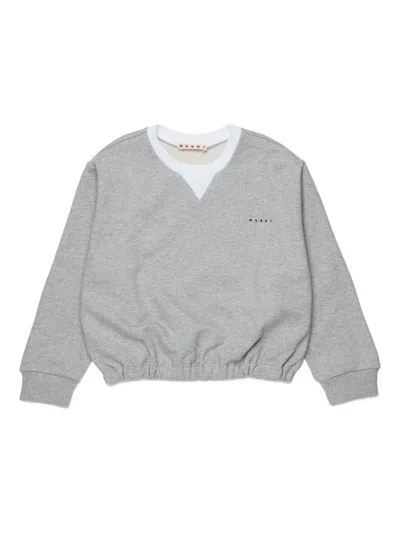Marni Kids' Round-neck Sweatshirt In Gray
