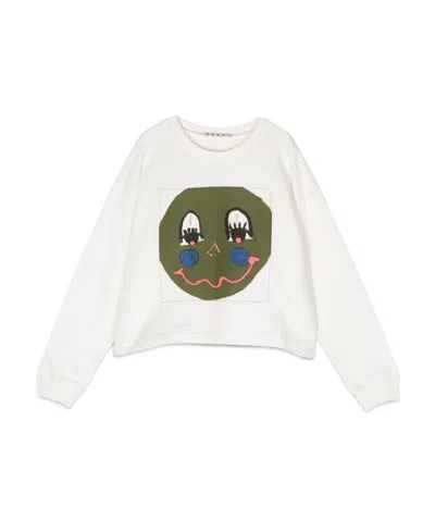 Marni Round-necked Sweater In White