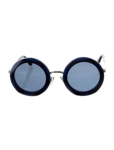 Pre-owned Marni Round Tinted Sunglasses In Blue