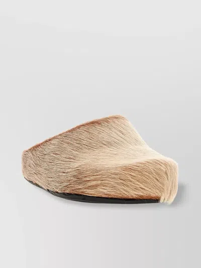 Marni Round Toe Faux Fur Slippers