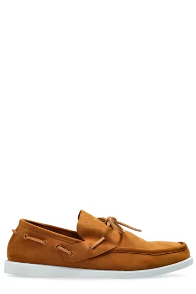 MARNI ROUND-TOE LACE-UP LOAFERS