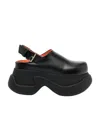 Marni Round-toe Leather Loafers In Black